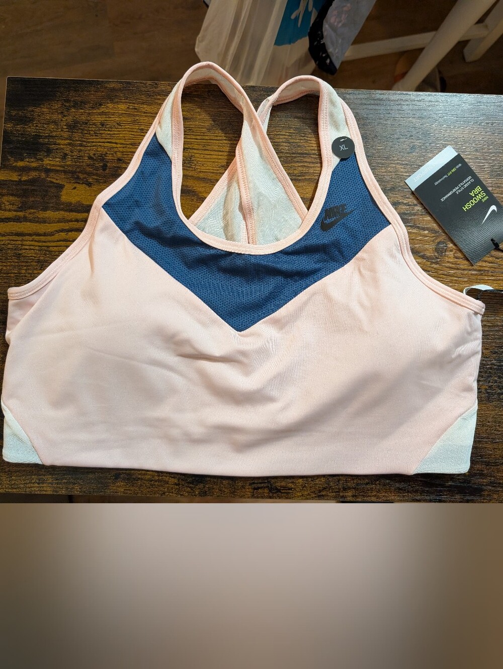 NWT Nike Pink and Blue Racerback Sports Bra
